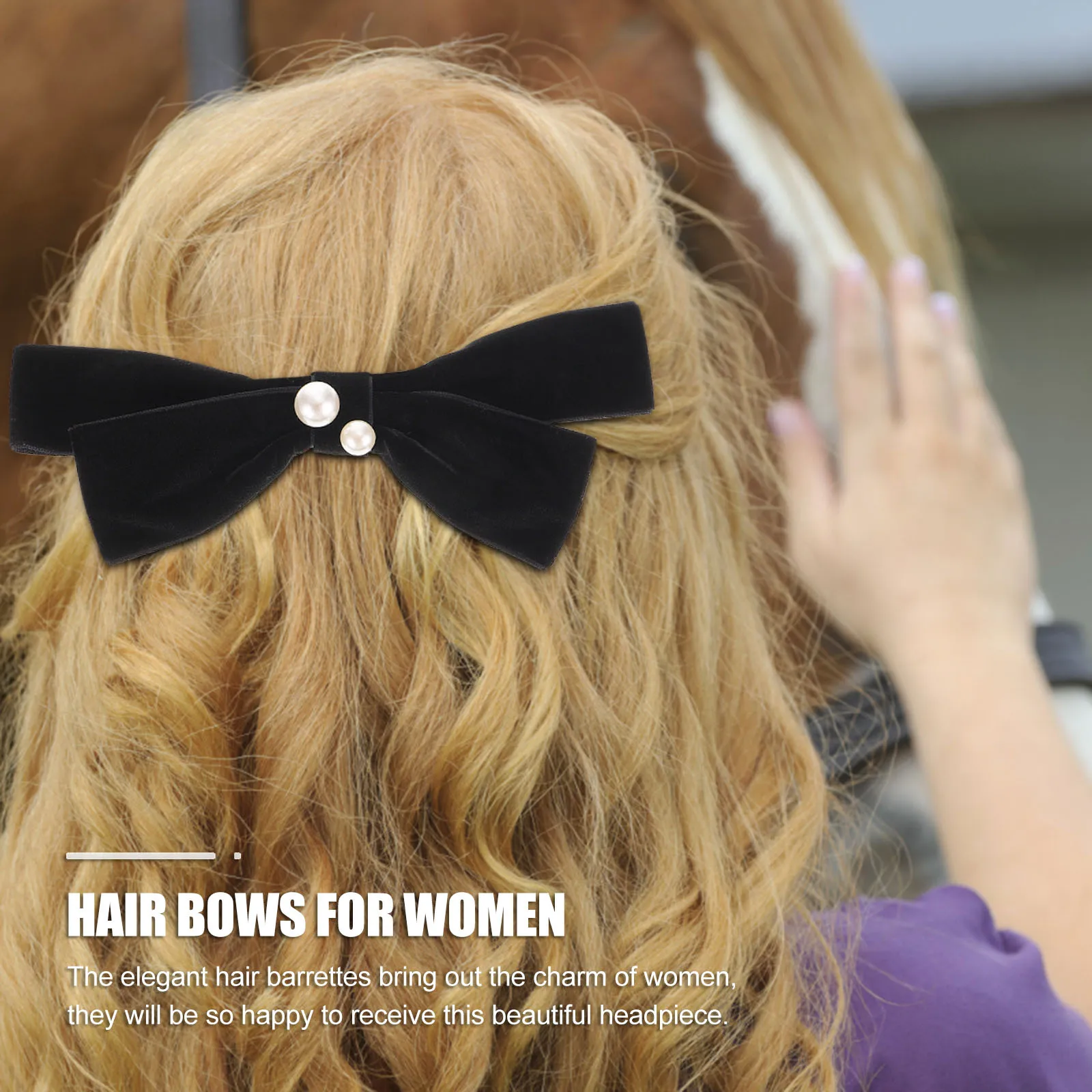 2 قطعة مقاطع الشعر القوس الكبير خمر القطيفة المشابك الشعر النساء اكسسوارات أنيقة للحياة اليومية مأدبة الزفاف