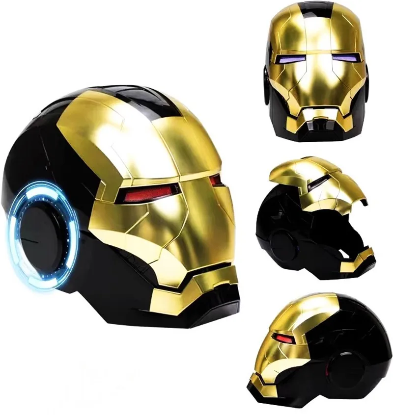 Homem de ferro mk5 mk50 cosplay capacete elétrico multi-peça abertura e fechamento capacete controle de voz olhos modelo crianças adulto presente