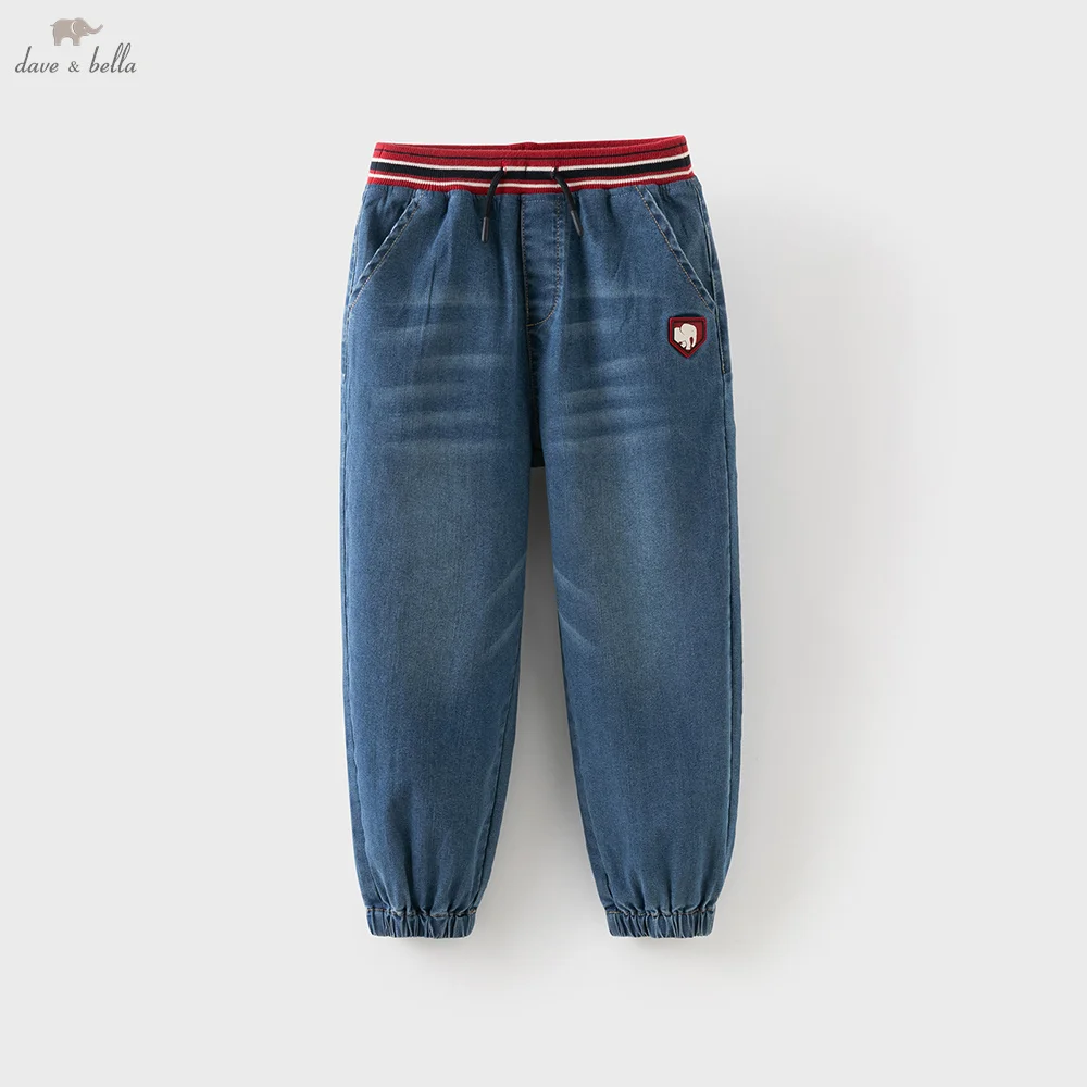 

Dave Bella Children Jeans Autumn Winter Boys Cotton Trousers Loose Elastic Casual Outerwear Cowboy Kids Denim Clothing DK3252541