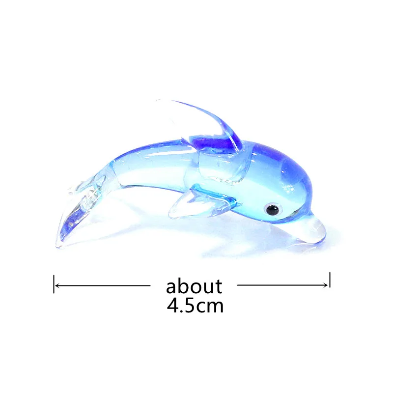 Murano Glass Dolphin Miniature Figurine Cute Sea Animals Ornaments Aquarium Fish Tank Home Desktop Decor Festival Gifts For Kids