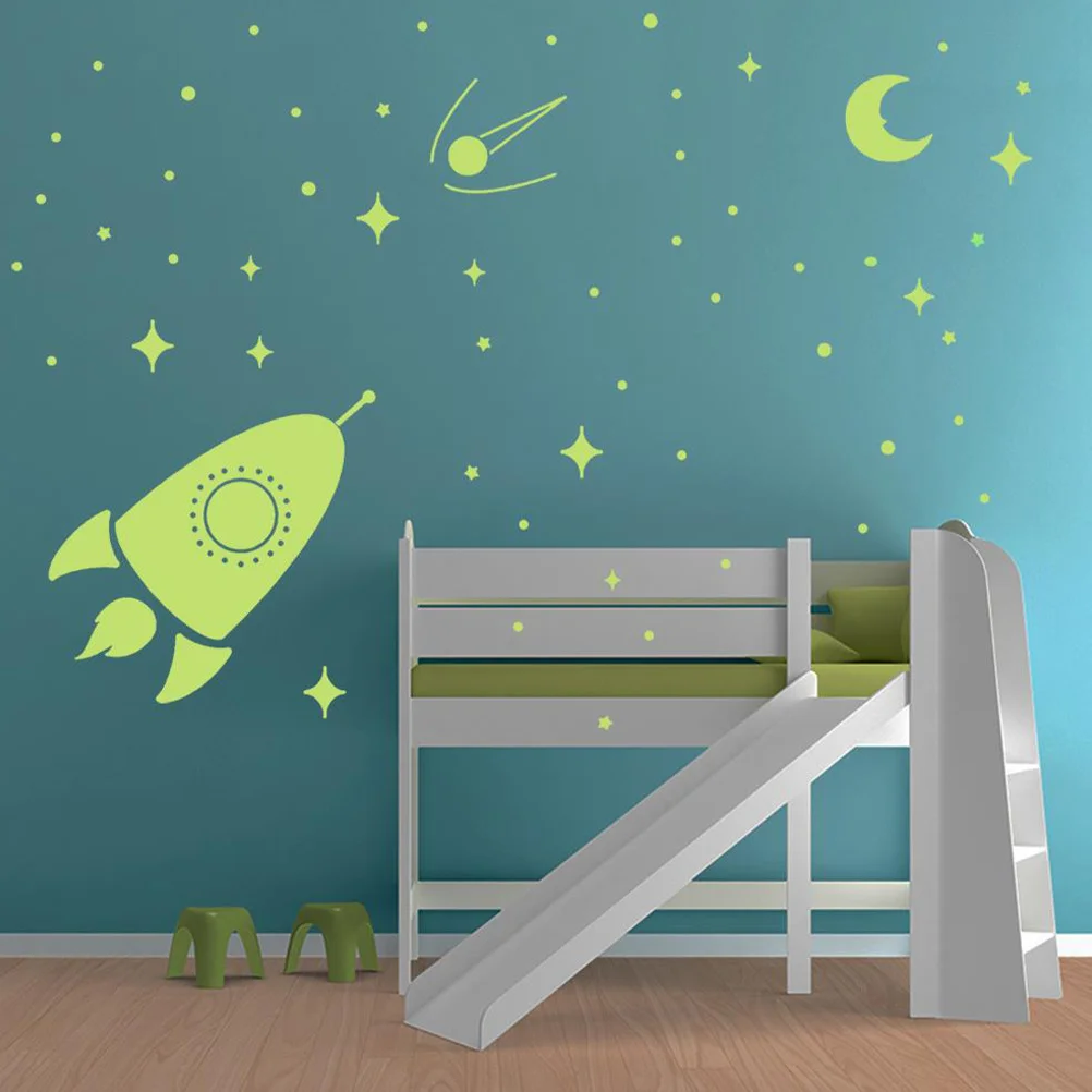 

1Set Luminous Wall Sticker Decals Hard to Fade Break Save Time Effort Nursery Rooms Fluorescent Stickers for Ceiling