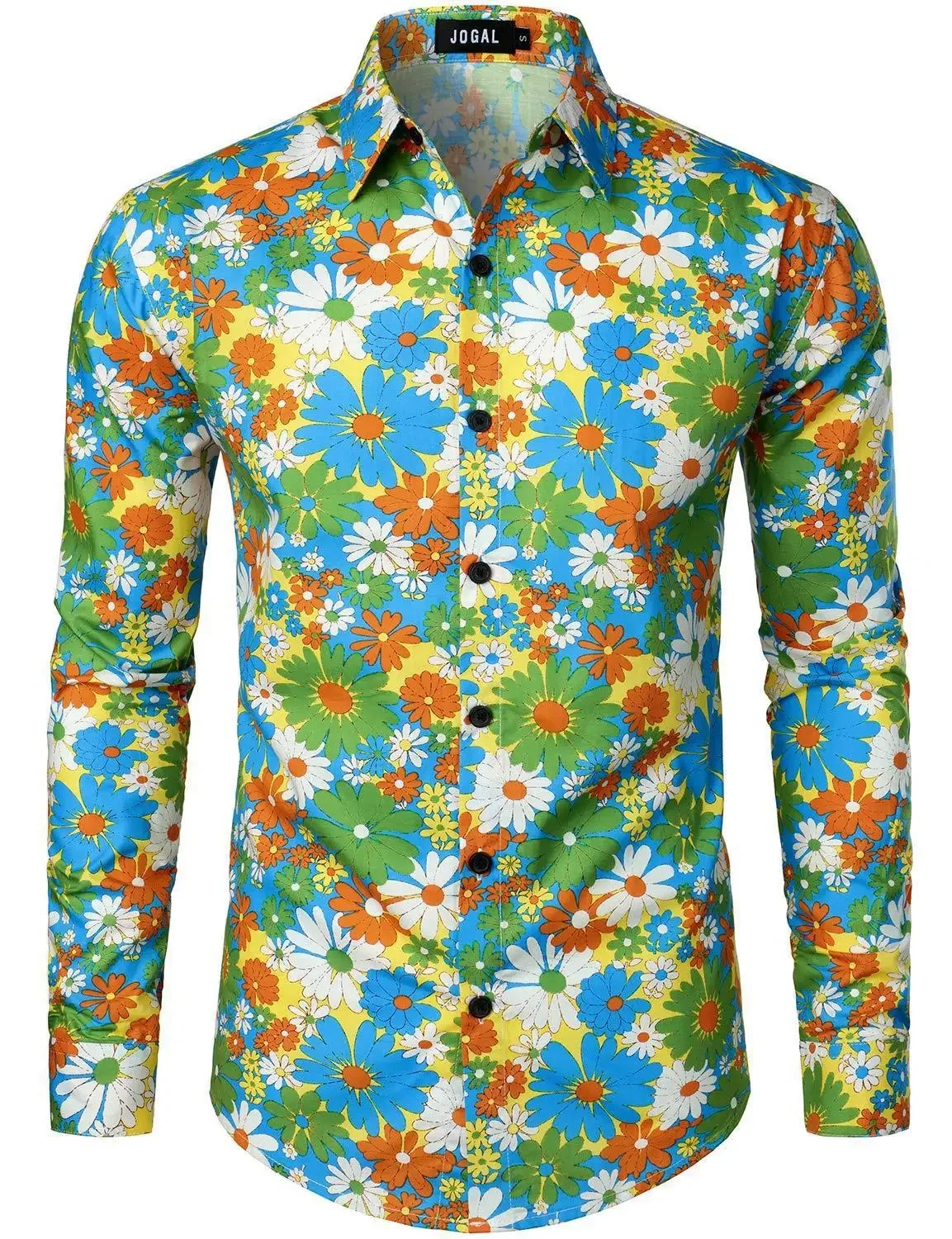 

2025Men's Print Long Sleeve Shirt Spring Autumn Casual Ethnic Style Fashion Shirt for Men Vintage Print Disco Party Costume Tops