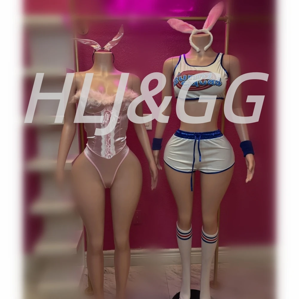 

HLJ &GG розовый сексуальный меховой бандажный боди женский с открытыми плечами без рукавов с открытой спиной тонкий комбинезон модная вечеринка Клубная одежда косплей