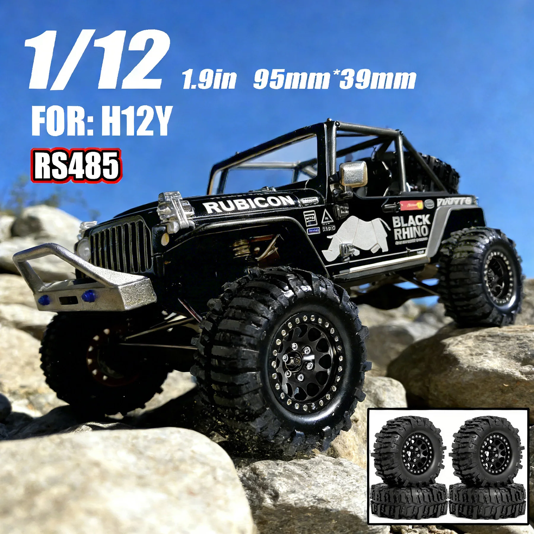 

RED SPIDER 4Pcs 1.9" Tires 95mm With Alloy Beadlock Wheel Rim For 1/10 1/12 Rock Crawler Rc Truck SCX10 MN MST RC4WD D90 Tamiya