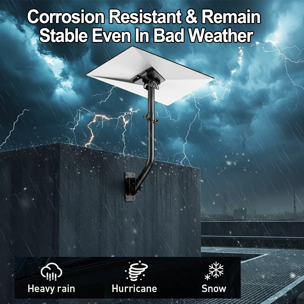 

360 ° Регулируемое металлическое настенное крепление для Starlink Gen3, удлиненная металлическая изогнутая опорная пластина для монтажа на крыше, подходит для дерева и бетона