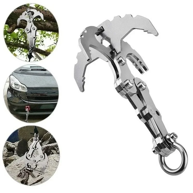 2024 New Stainless Steel Survival Gravity Hook Carabiner Climbing Claws Rescue Tool  Climbing Equipment Альпинизм Снаряжение