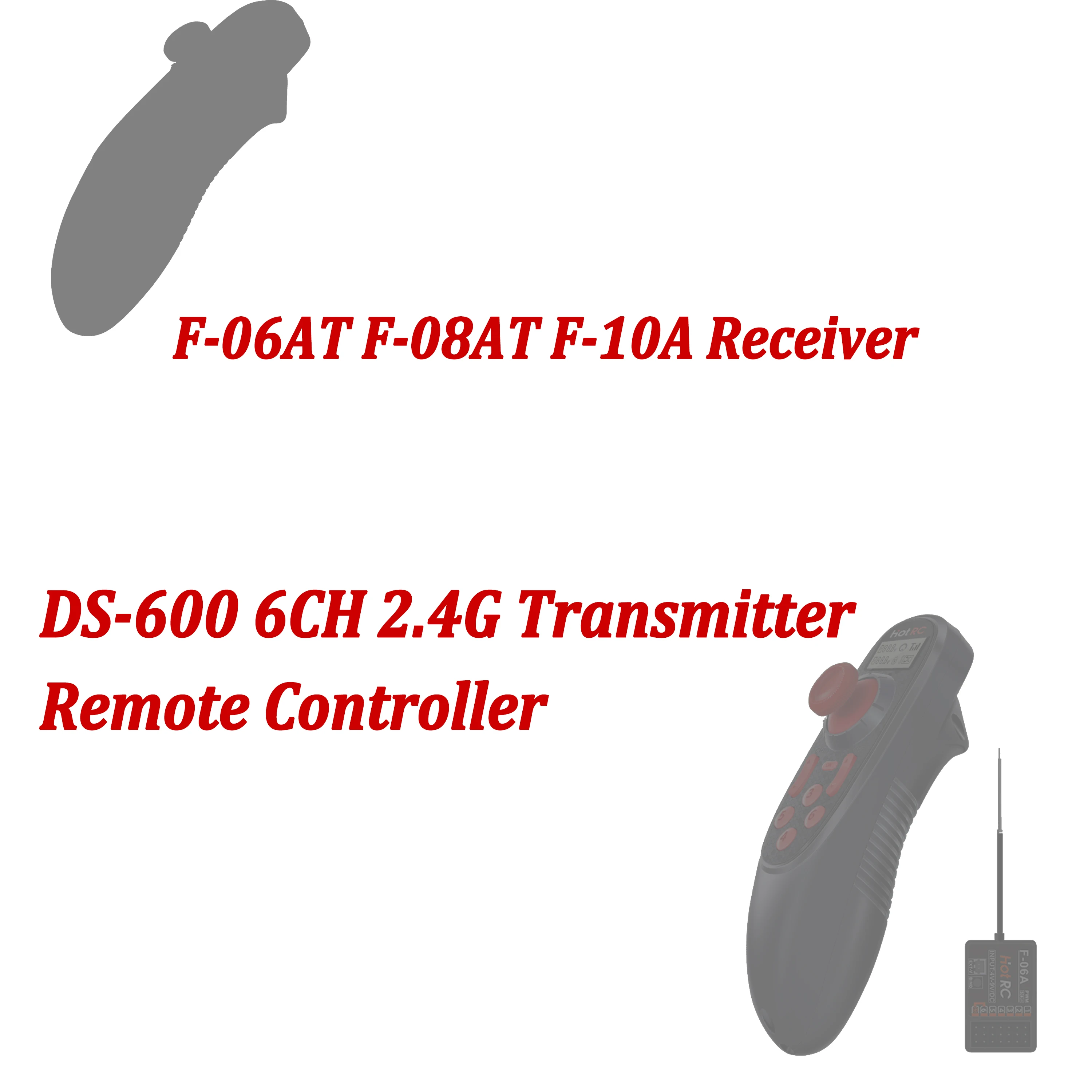 

HOTRC DS-600 6CH 2.4G Transmitter Remote Controller F-06AT F-08AT F-10A Receiver Voltage Return for RC Boat Ship Model Toy Parts