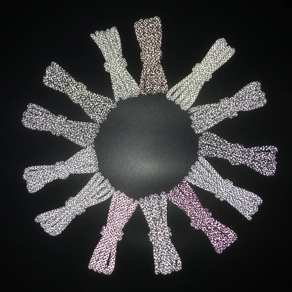 Coolstring Shoe Accessories 5MM Round Lace Mixed Color Reflective Rope Nice Hat Waist Sneaker Boots Lacet Glow In Light Cordones