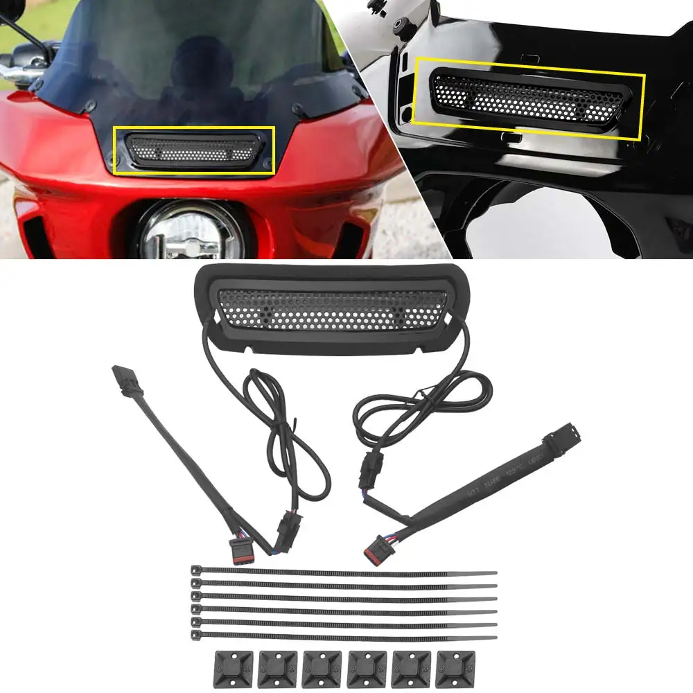 

For Harley Softail Low Rider ST El Diablo FXLRST 2022-2026 Black Motorcycle Front Headlight Vent Accent LED Fairing Lights