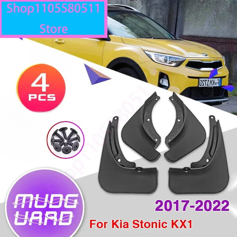 Car Mudguards For Kia Stonic KX1 2017~2022 Mudflap Flaps Rear Mud Splash Guards Mudflap Mudguard Fender Car Accessories 4 PCS