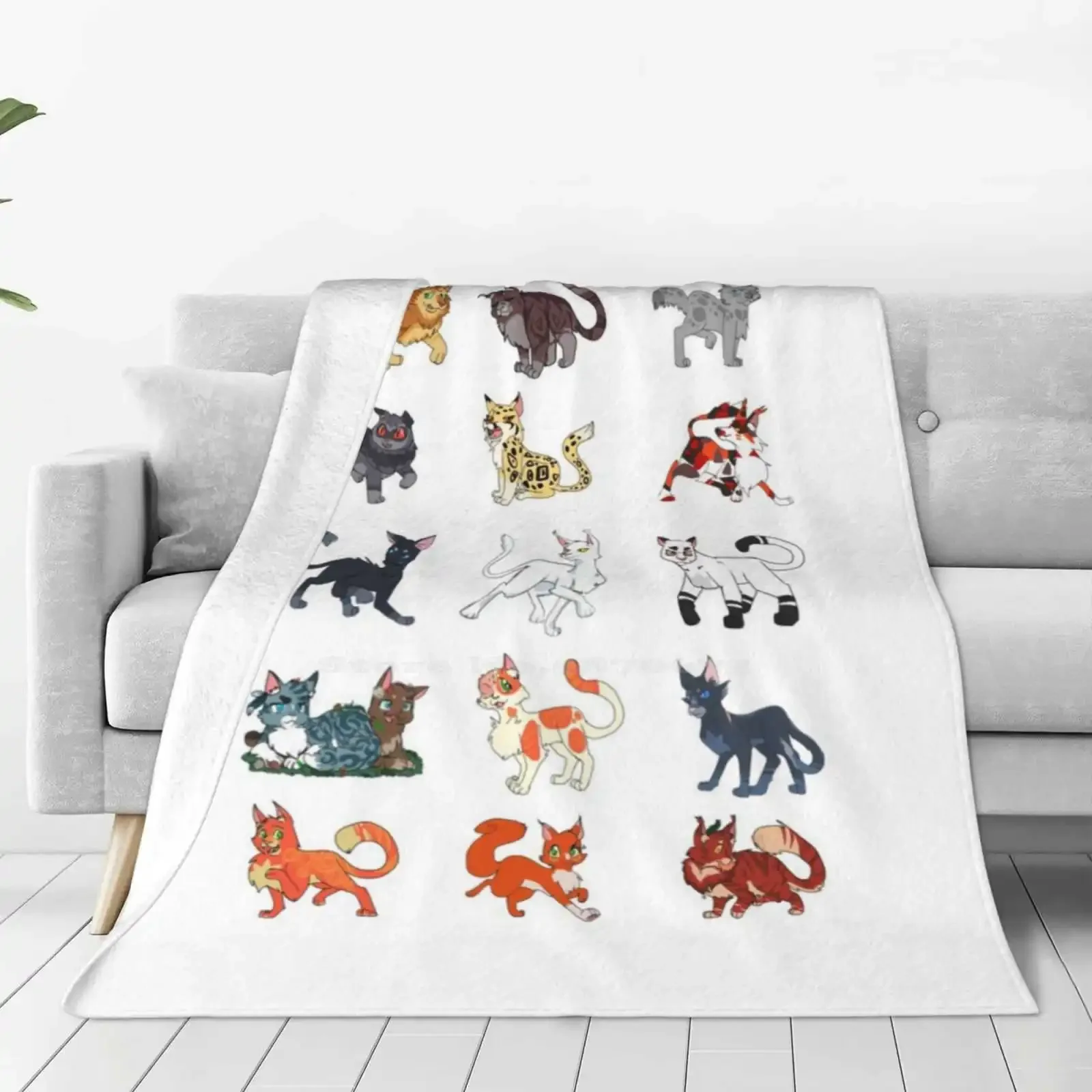 Warrior Cats Pattern Blanket Soft Warm Travel Portable Blanket Sol Whitestorm Warrior Cats Shadowsite Leopardstar Crowfeather