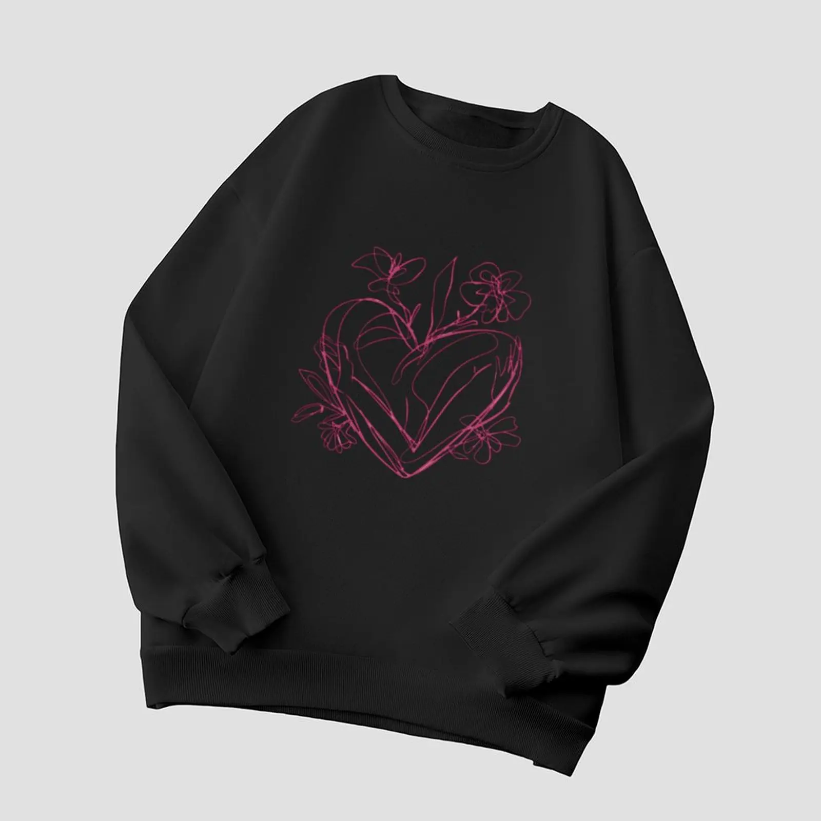 

Women's Sweater Sweatshirts Velvet Winter Casual Spray-painted Print Colorful Long Sleeve Pullovers Autumn Woman Clothes