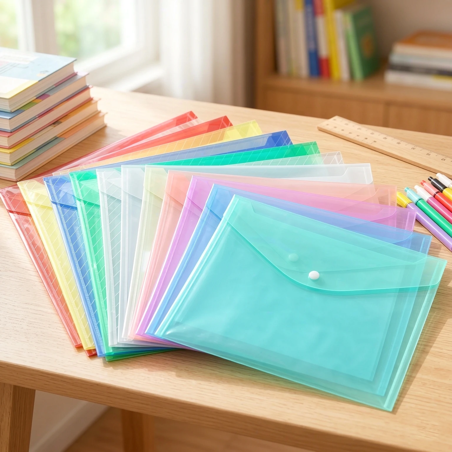 Lot de 5/10 dossiers de documents en PP – Enveloppes transparentes et teintées à rayures diagonales, imperméables, pour la gestion des dossiers professionnels TMZ