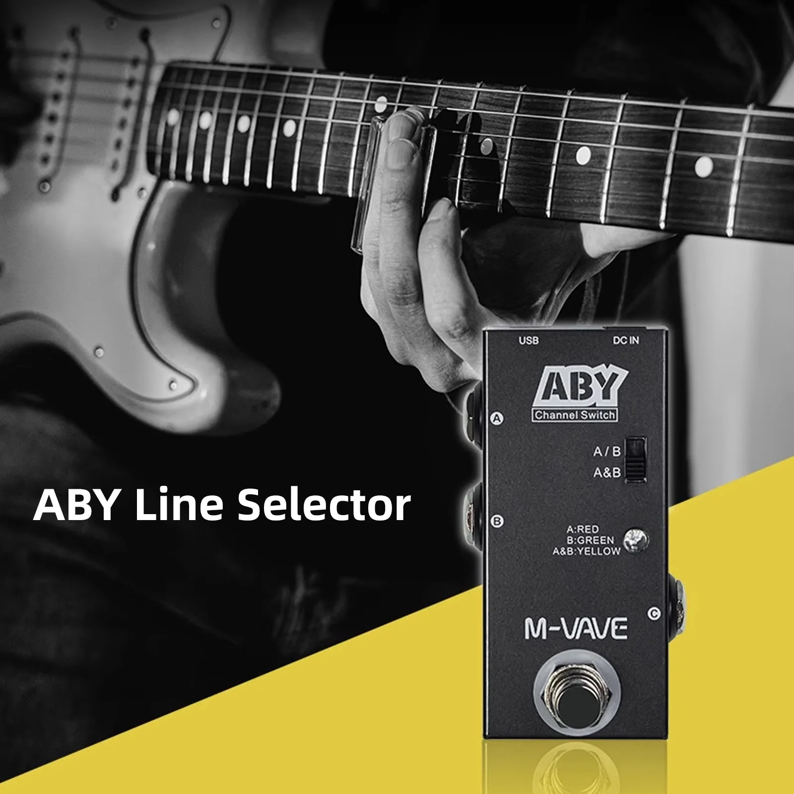 M-VAVE ABY Line Selector AB Switch Mini Guitar Effect Pedal True Bypass Guitar Bass Pedal AB Box - ABY Channel Switch