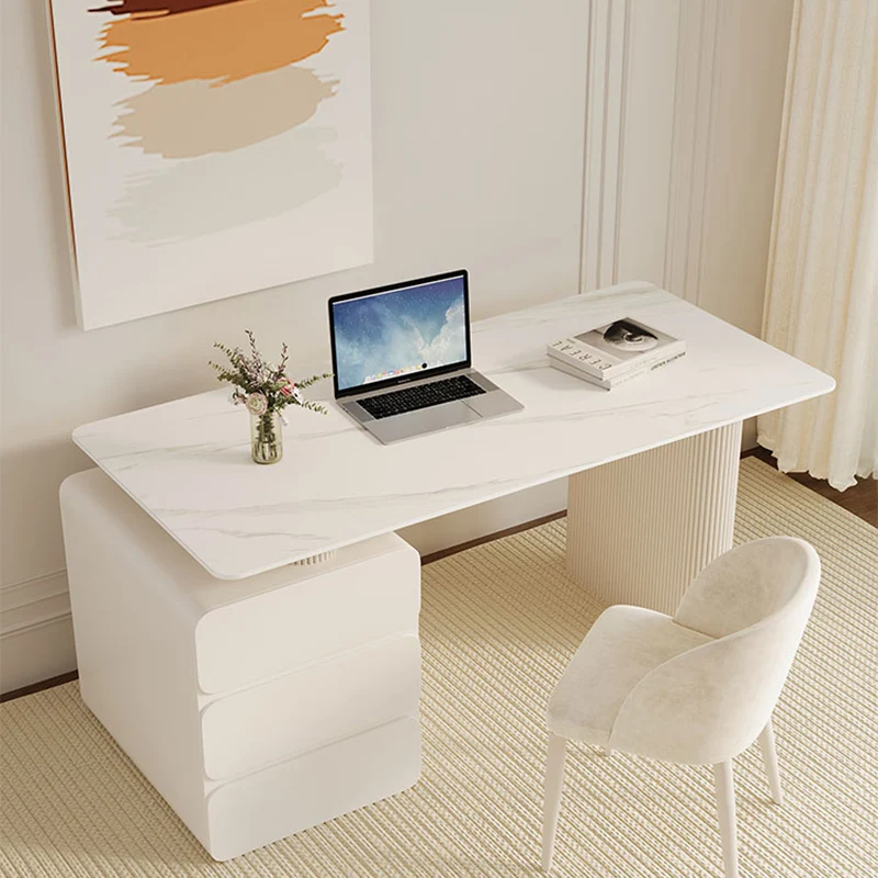 Modern Nordic Office Desk Organizers Crafts Standing Study Computer Office Desk White Storage Meuble Bureau Trendy Furniture