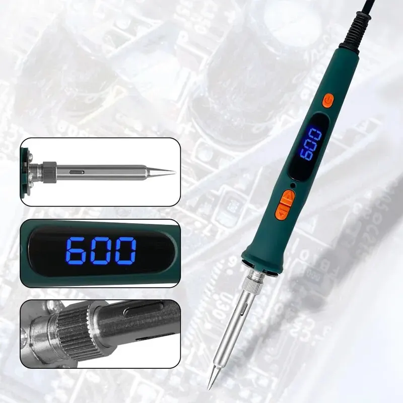 1Set Electric Soldering Iron Set 120W 220V Endothermic Type Digital Display Adjustable Temperature Maintenance Tools