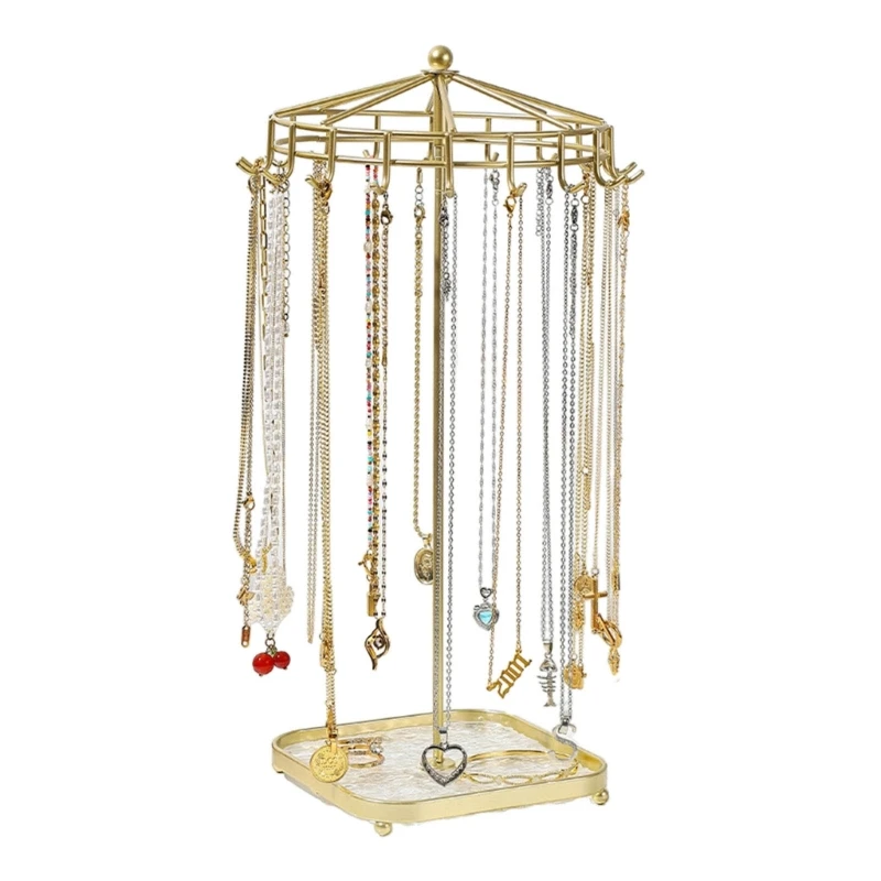 Detachable Rotating Necklace Stand Jewelry Display Holder Necklace Rack Storage Stand Perfect for Home and Business Use