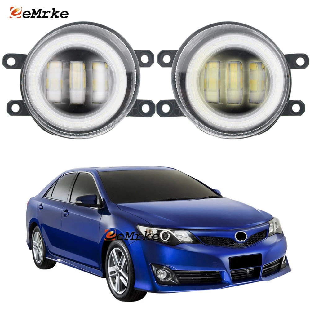 

2Pcs Led Angel Eye DRL LED Fog Lights Assembly Projection Lens for Toyota Camry SE GL 2012-2014/ Camry Atara SX SL S 2011~2015