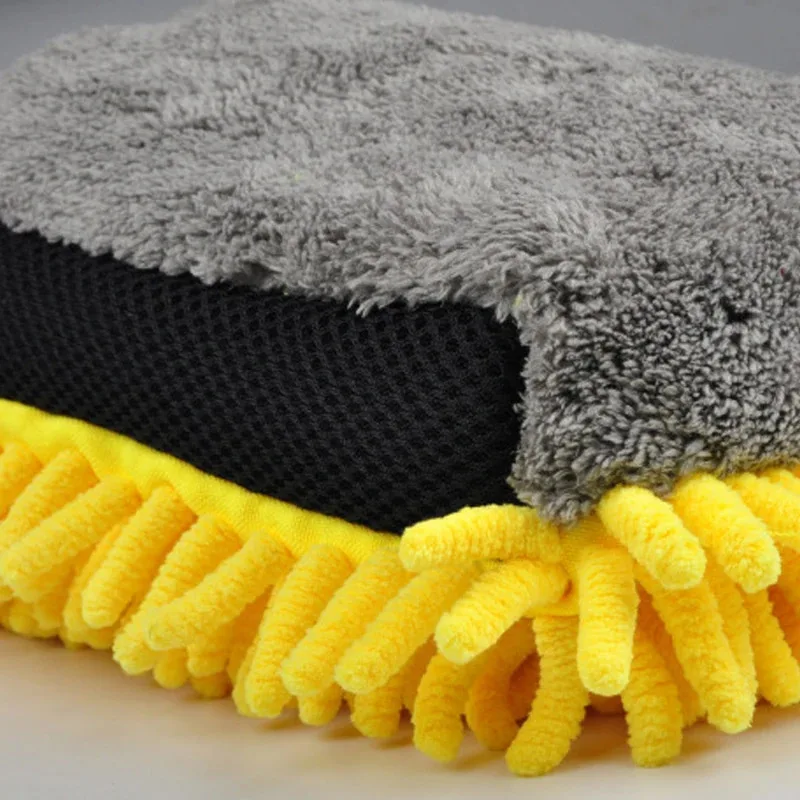 Waterproof Car Wash Microfiber Chenille Gloves Thick Car Cleaning Mitt Wax Detailing Brush Auto Care Double-faced Glove