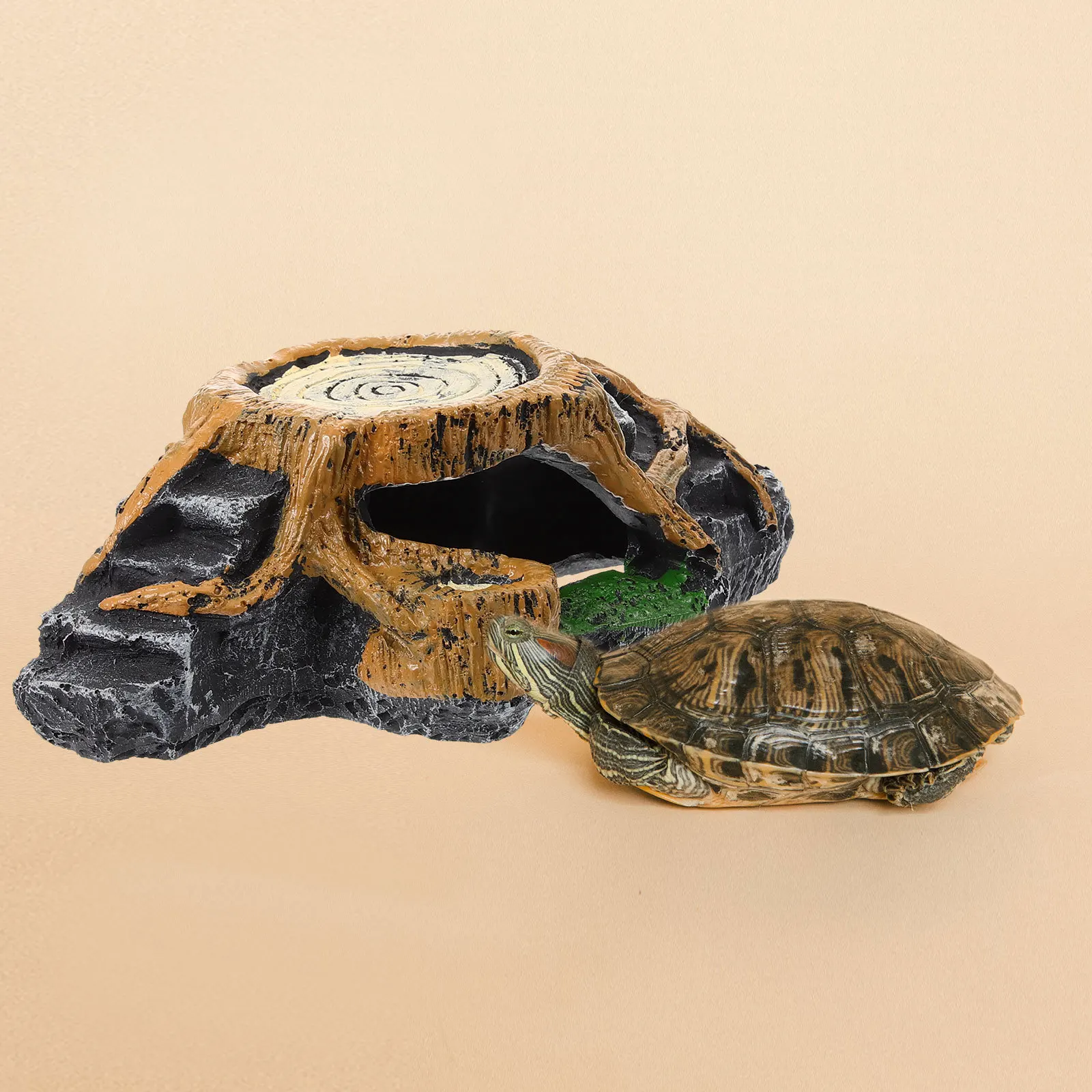 

Turtle Resin Basking Platform Sturdy Realistic Stone Simulation Large Turtle Platform for Aquarium Reptile Tank Accessories