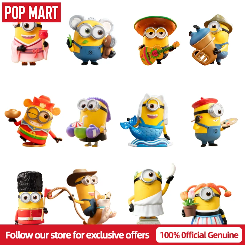 Caja Ciega Original de la Serie MINIONS BELLO WORLD de POP MART, Bolsa Sorpresa, Caja Misteriosa, Juguetes, Muñecas, Figuras de Anime, Adornos de Escritorio, Regalo