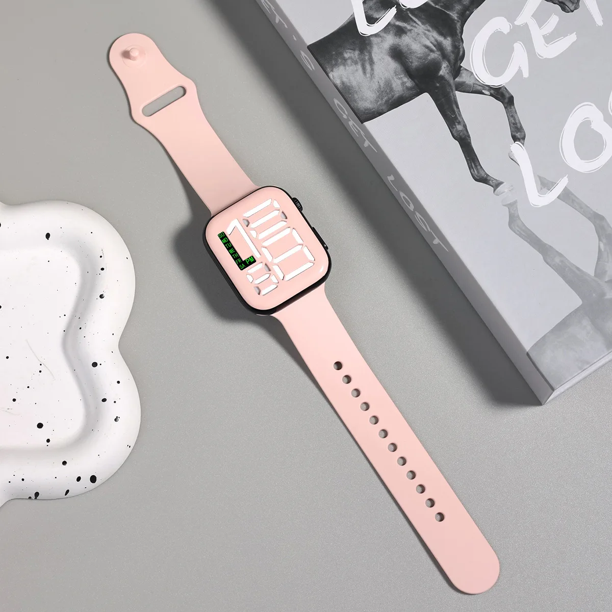 Fashion Sports Electronic Watch LED Square Week Date Digital Watches Big Screen Student Men Women Children Kids Wrist Watch Gift