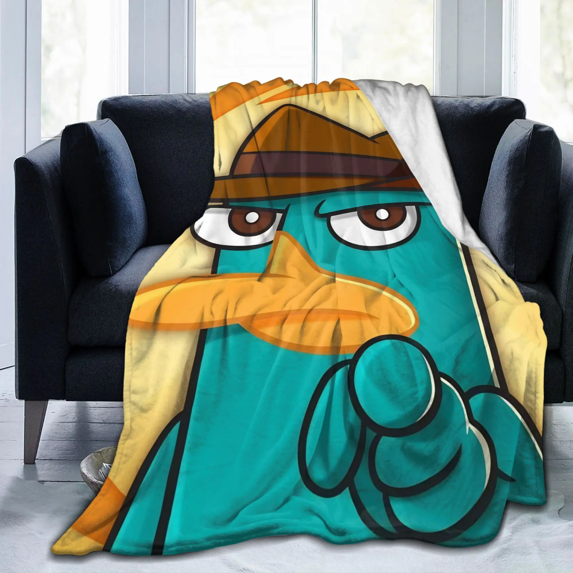 فينياس و فيرب بيري خلد الماء الكرتون الصوف رمي بطانية وكيل P للفراش بطانية محبوكة سيارة دافئة متعددة الوظائف #2