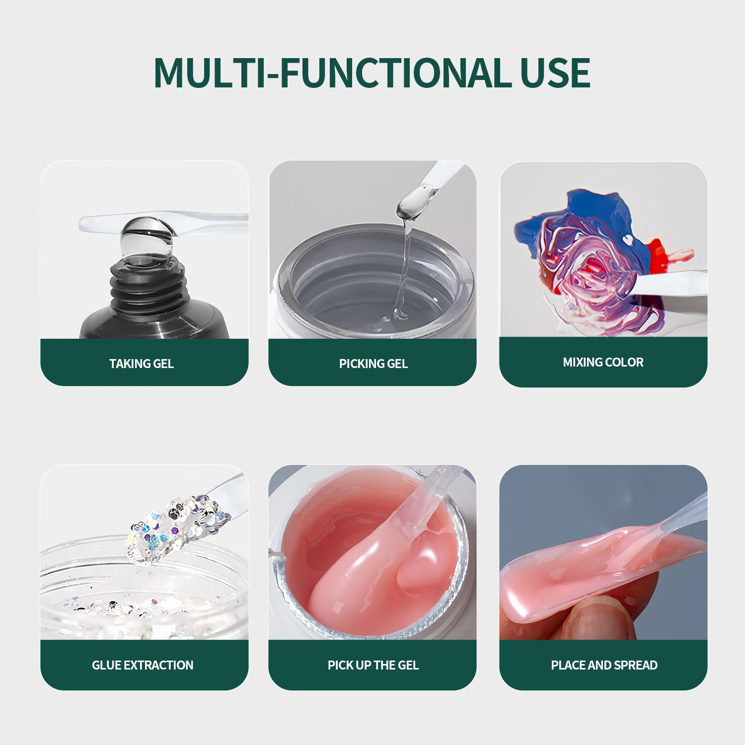 Nailpop Spazzola per unghie a doppia testa Strumento per mescolare la polvere glitterata Gel per unghie trasparente adatto per unghie fai da te per il salone di casa