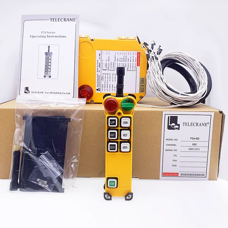 F24-6D Telecrane 6 Button 2 Speed Radio Factory Manufacturer Low Price Remote Wireless Crane Industrial Remote Control