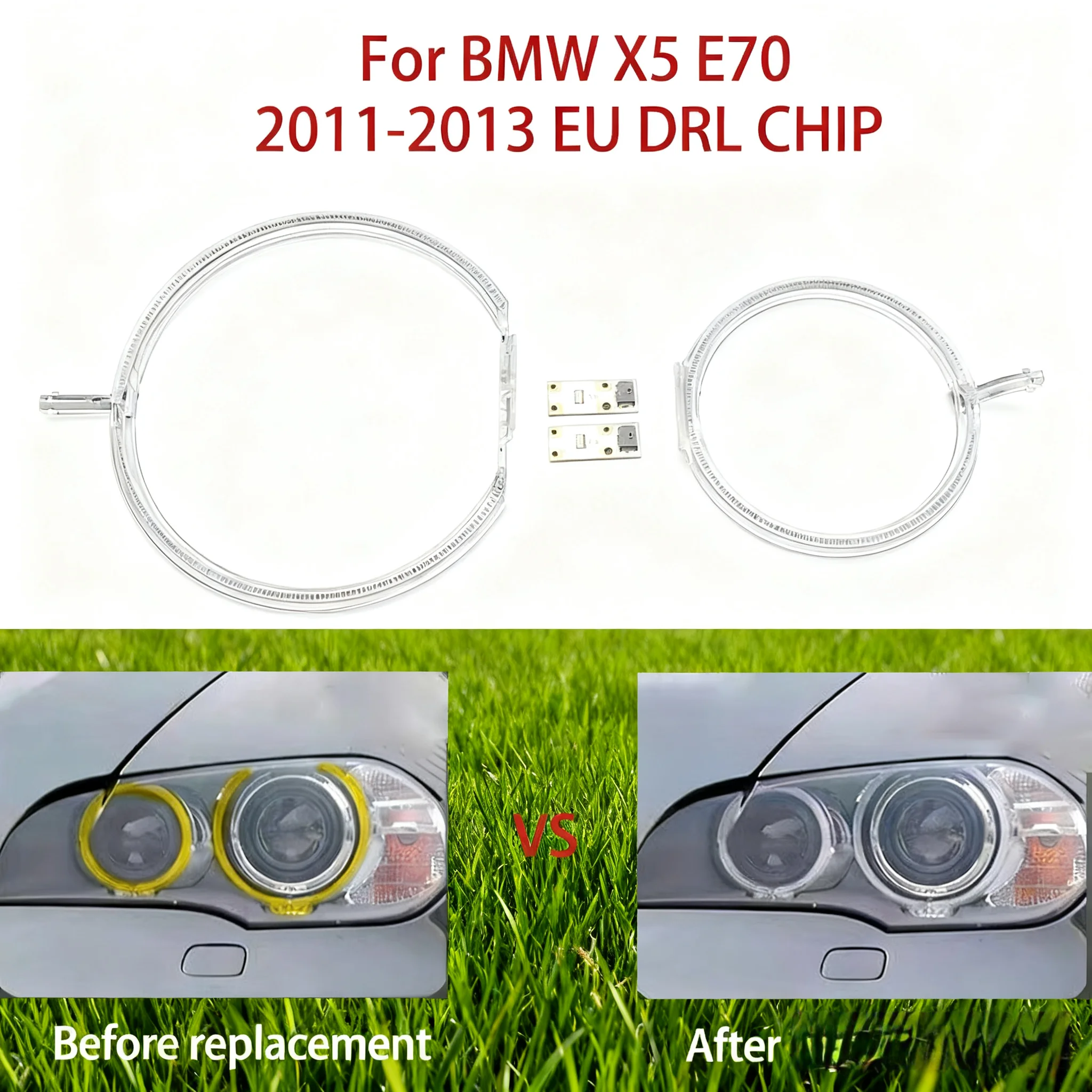 

Conduit Strip For BMW X5 E70 2011-2013 EU Angel Eye Car DRL CHIP White Light Ballast Accessories Solve Yellowing and Not Bright