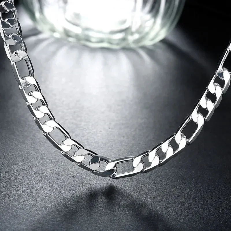 Massive 925 Sterling Silber Halskette für Herren Klassische 12mm Kubanische Kette 18-30 Zoll Charm Hochwertige Modeschmuck Hochzeit – Detail 5