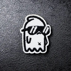 Cutie Ghost rozmiar: 3.2x4.1cm łaty haft aplikacja prasowanie materiały krawieckie dekoracyjne przypinki do ubrań biały