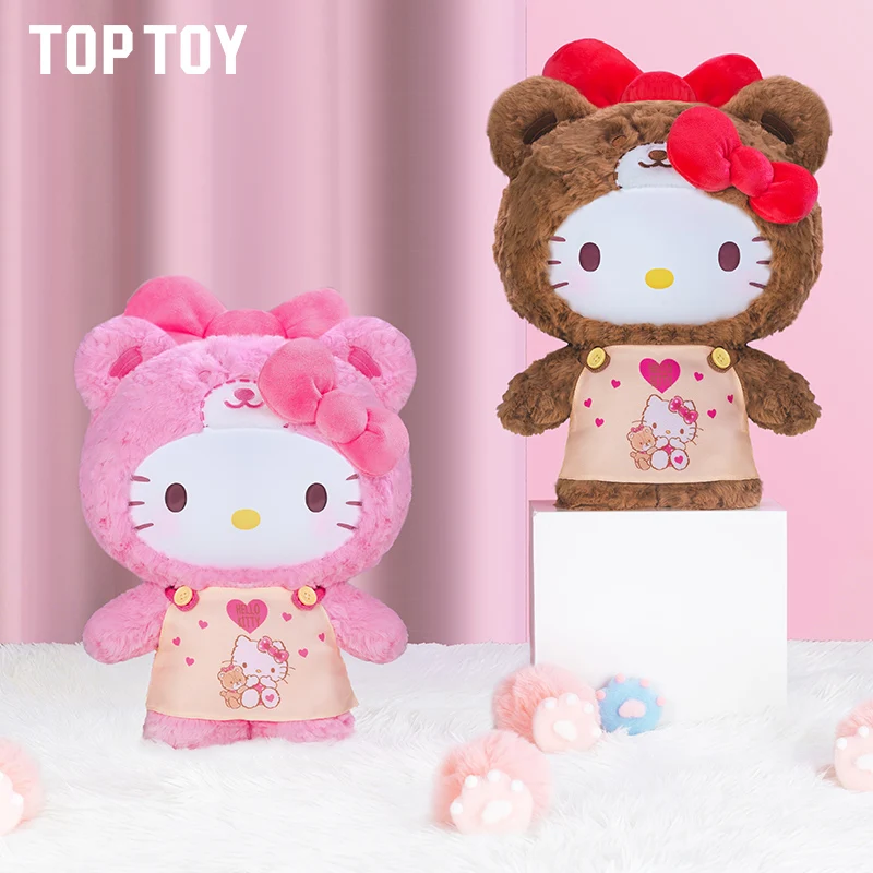 

Официальная плюшевая кукла Hello Kitty от TOPTOY в карамельной пижаме, пижама в форме сердца, подходит в качестве подарка для девочек, высота 38 см, изготовлена из AB-пластика.