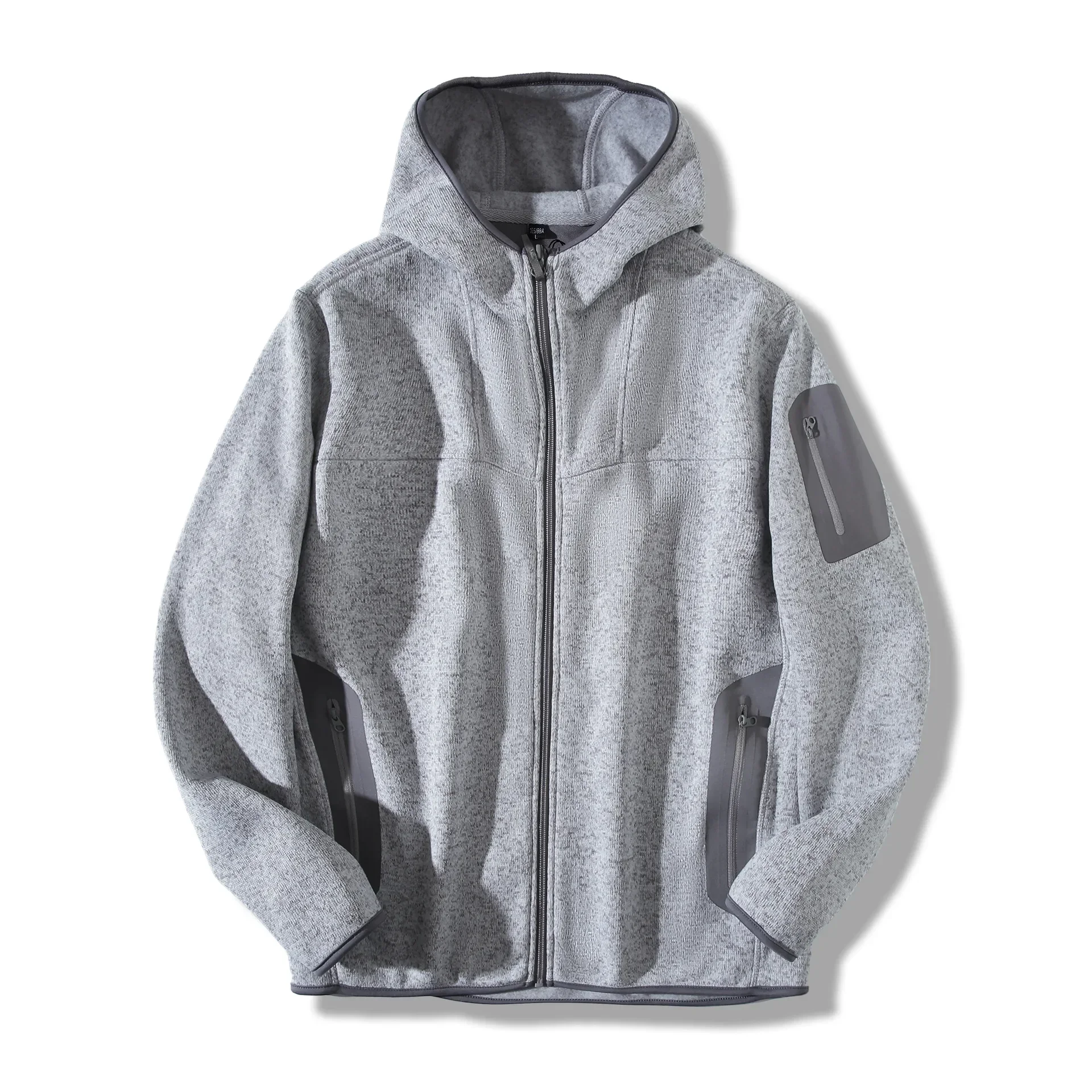 

Thickened Warm Fleece Cardigan - Stand-Up Collar Hooded Design for Outdoor Sports and Leisure