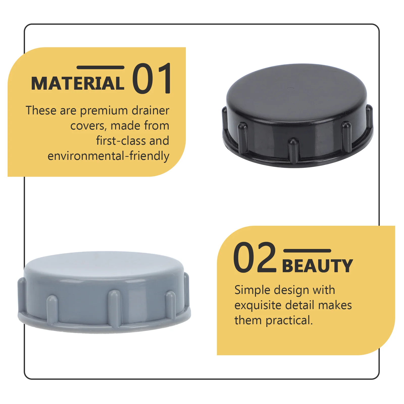 

6 Pcs Drain Stopper Drainer Plug Cap Pipe Plugs Cover Plastic Tubing Black Hose End Eco Friendly Wear Resistant Easy