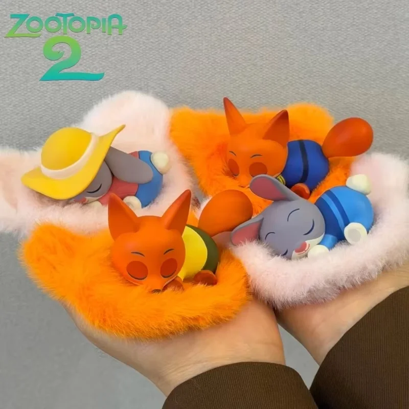 

Genuine Disney Zootopia Lying Down Series Blind Box Anime Figures Mystery Box Judy Decorative Nick Wilde Finnick Fox Gift Toy