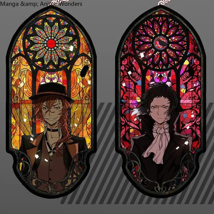 

Birthday Gift Bungo Stray DogsNakahara Chuuya Dazai Osamu Transparent Card Key Ring Pendant Key Chain Key Chain Game Anime