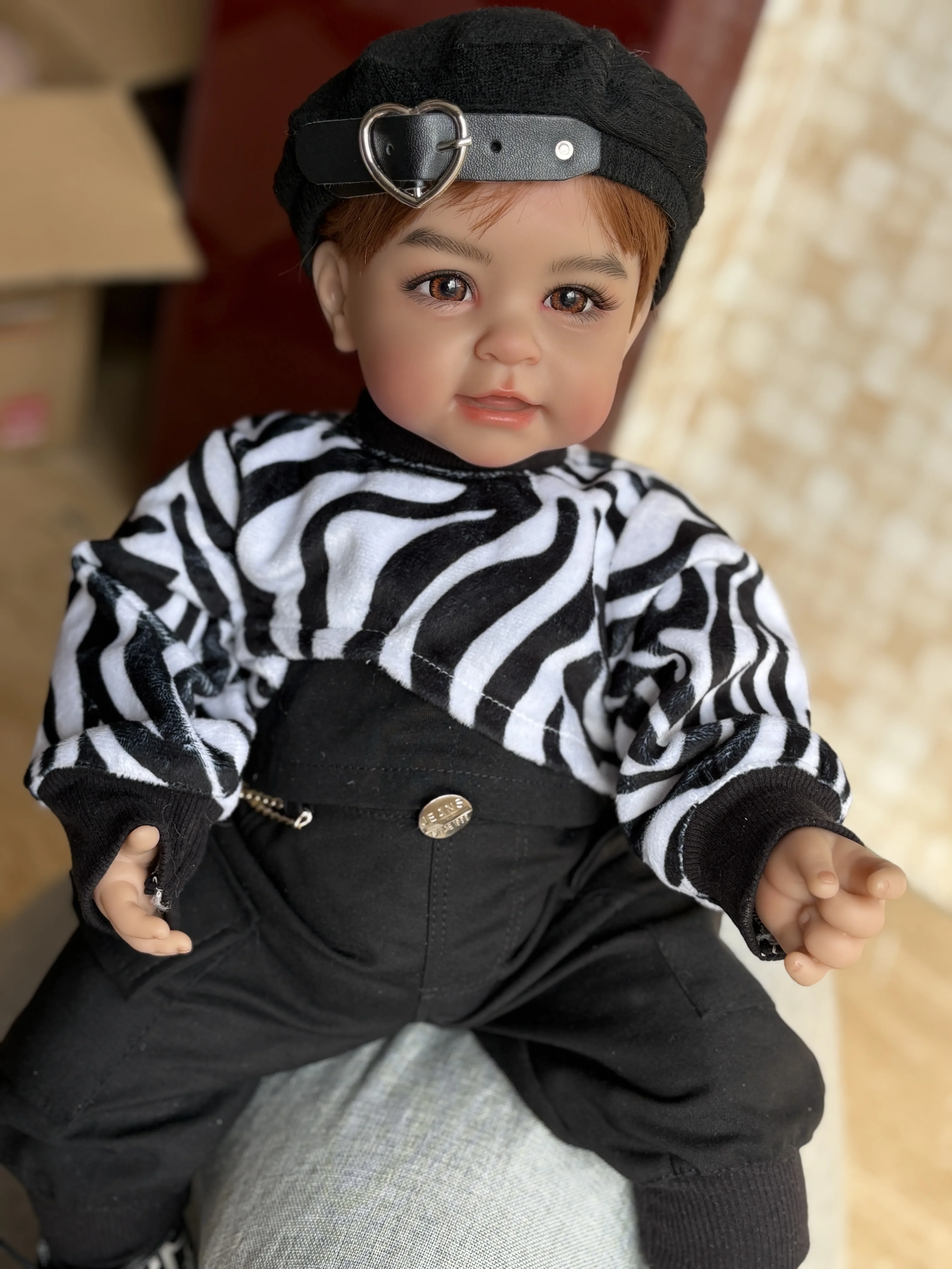 Dls personalizado fornecimento limitado 50cm bebê reborn adora com cabelo enraizado à mão já acabado boneca presente de natal