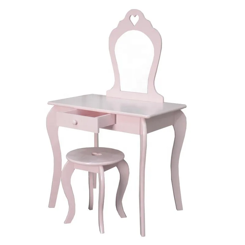 Bedroom Furniture Modern Design Kids Pink Wooden Dressing Table Furniture for Kidspromote sales