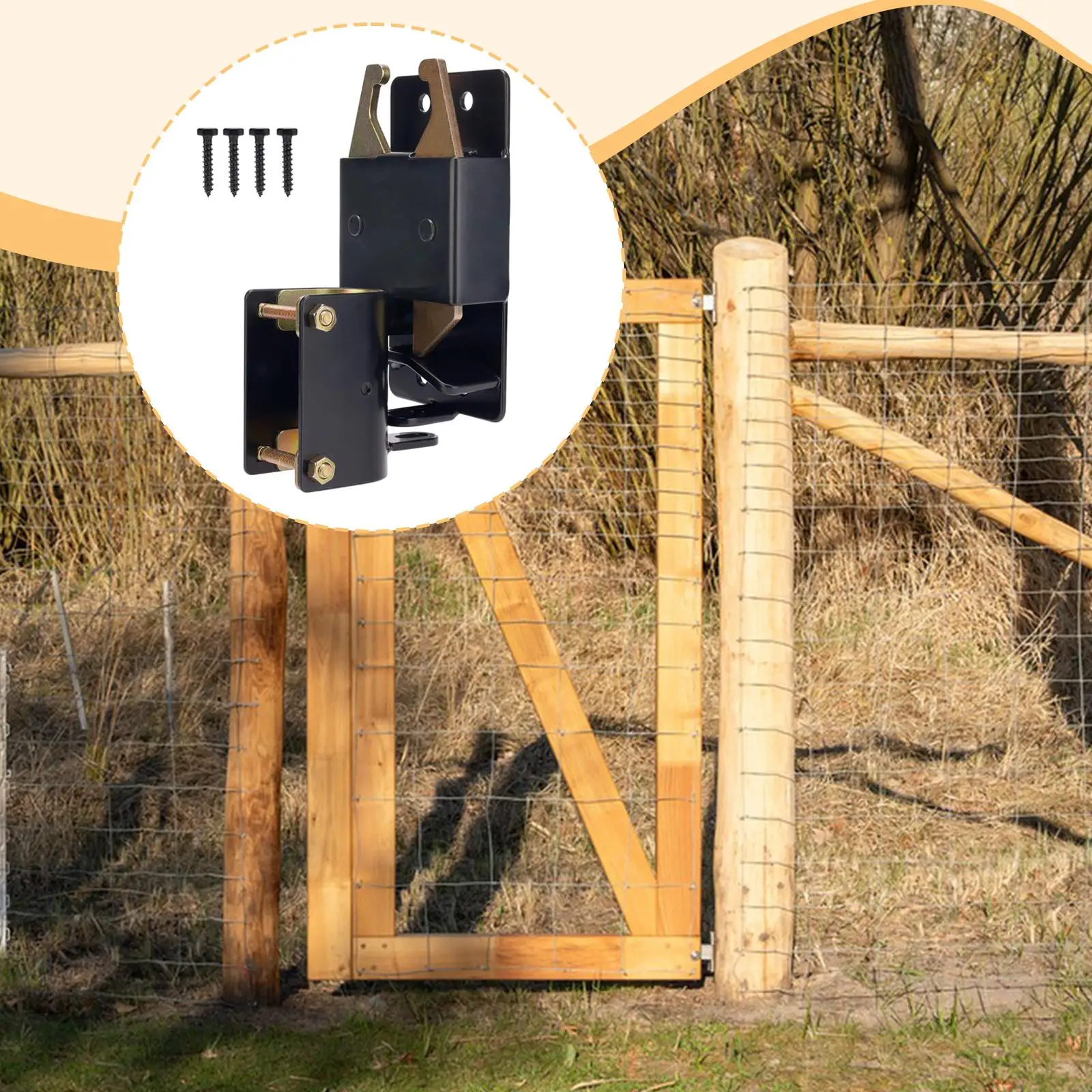 مزلاج بوابة قابل للقفل في اتجاهين، مقاوم للتآكل المعدني لأنابيب 1-5/8 بوصة إلى 2 بوصة، مزلاج بوابة الماشية للأسوار والمزارع وأقفاص الحيوانات الأليفة والمزارع