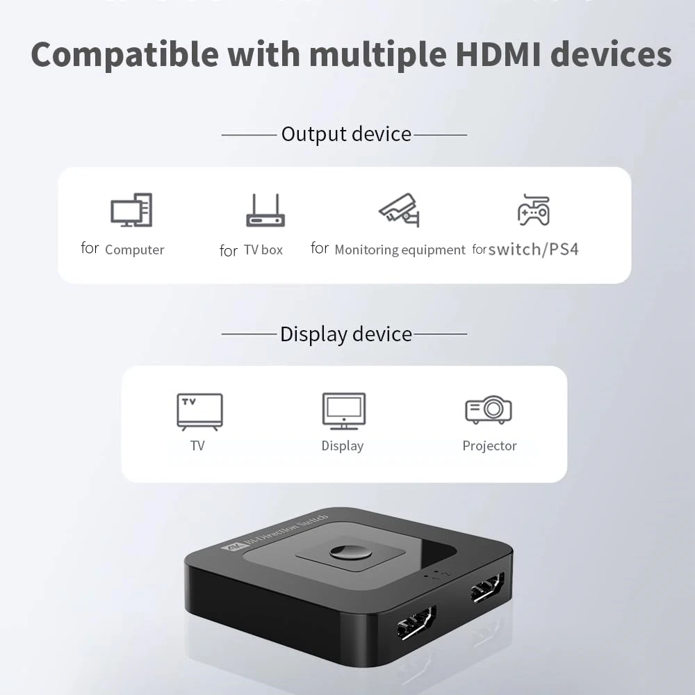 Przełącznik HDMI er 8K 60Hz Bi-Direction 2.1 przełącznik HDMI 1x2/2x1 Adapter 2 w 1 konwerter do splittera HDMI TV Box Xiaomi PS4/5