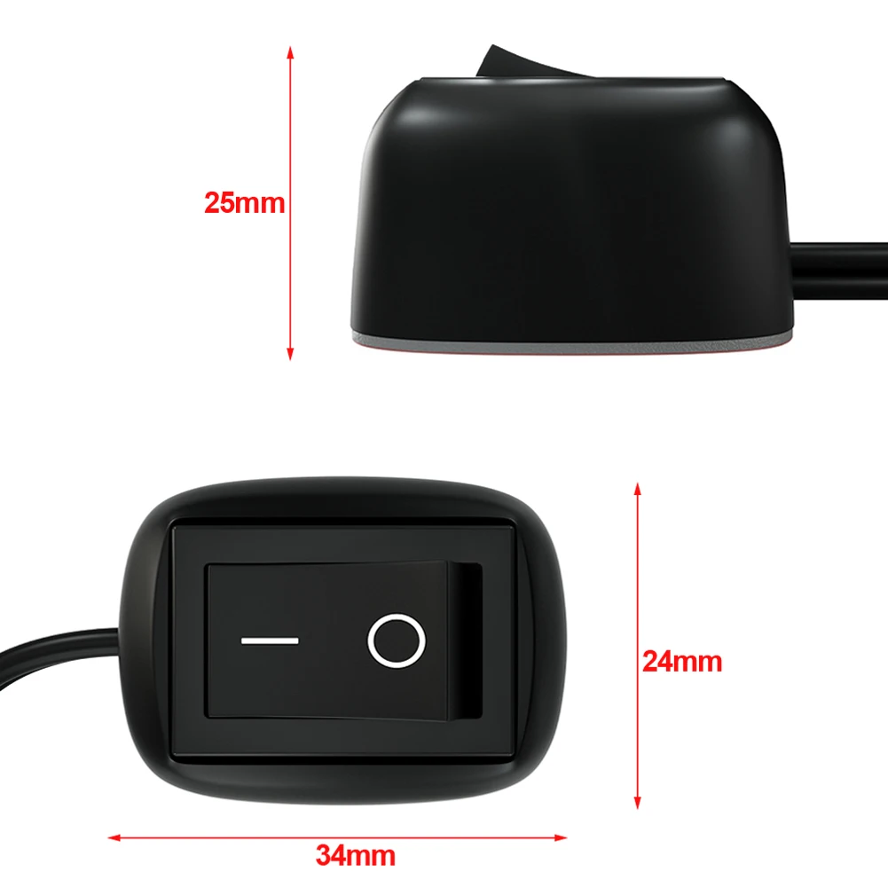 Universal Car Switch Paste Type Toggle Switch with Cable 60cm/100cm DC 12V for Fog Ring Drive Lights Neon Lights