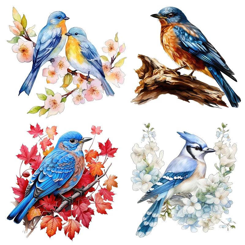 Three Ratels QN24 Cyanocitta cristata Beautiful Bird Art Wall Sticker Home Decoration Waterproof Toilet Decal