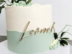 Personalised Name Cake Charm Custom Cake Topper, Wedding Place Cards Baptism Baby Shower Acrylic Cake Decoration