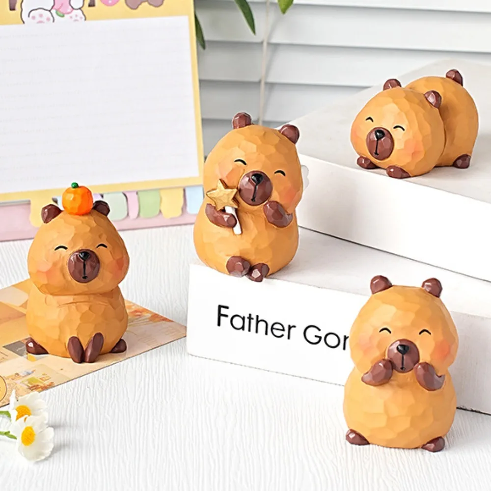 

Ремесла резьба капибара орнамент Кукла мультфильм капибара животные орнамент маленькая милая имитация капибара модель для детей