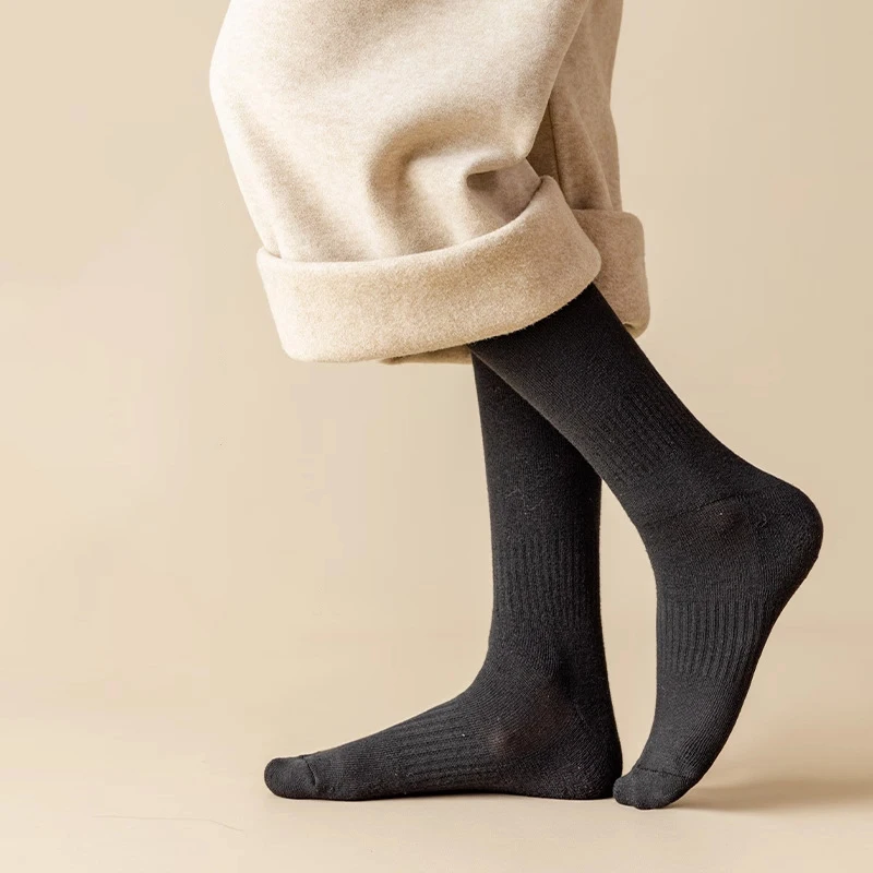 

Женские чулки, зимние утолщенные бархатные теплые гольфы, высококачественные носки-тапочки, японские однотонные универсальные носки в стиле Харадзюку