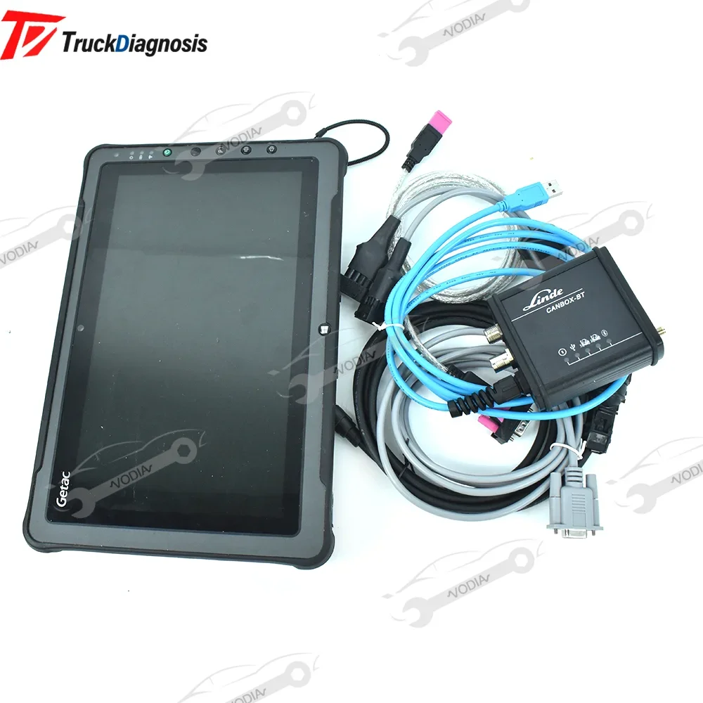 For Original Linde BT Kit Forklift TRUCK Diagnostic Tools with USB Cabel CANBOX Pathfinder LSG Service Tool and F110Tablet