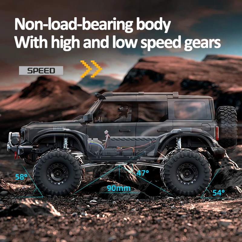 HB Rc Modell 1/10 Upgrade RC Crawler 4WD RTR 2,4G Elektrische Fernbedienung Rock Geländewagen mit Bunten LED Lichter Spielzeug – Detail 11