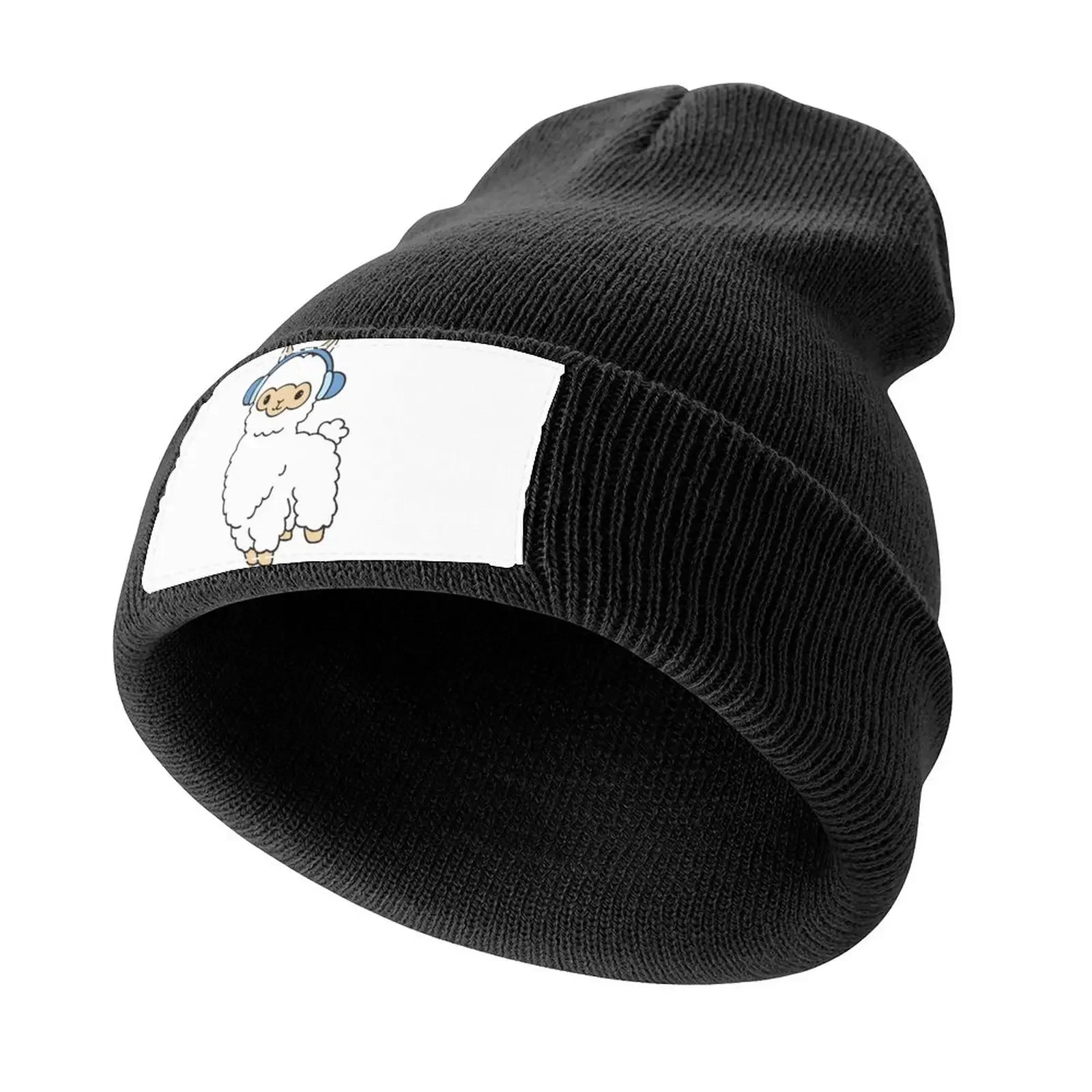 

Alpaca wearing headphones Knitted Cap fashionable Anime Hat Ladies Men's