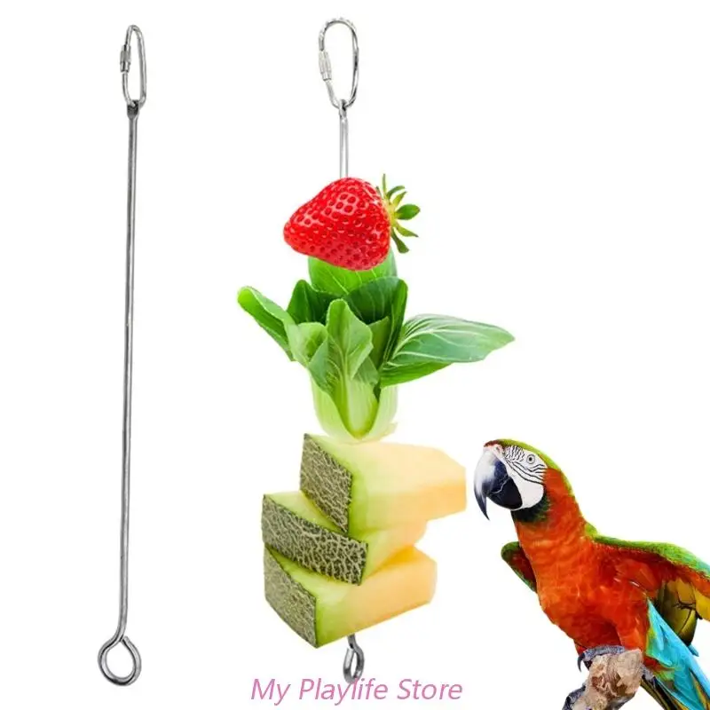 Bird Skewer Food Holder Hanging Feeding Tool Treat Holder food Feeders Toy for Fruit Vegetable for Parrots Small Animal